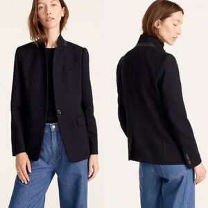 J Crew‎ Tall Regent Wool Blazer Jacket Womens Size 2T 2 Style B0328 Long Minimal